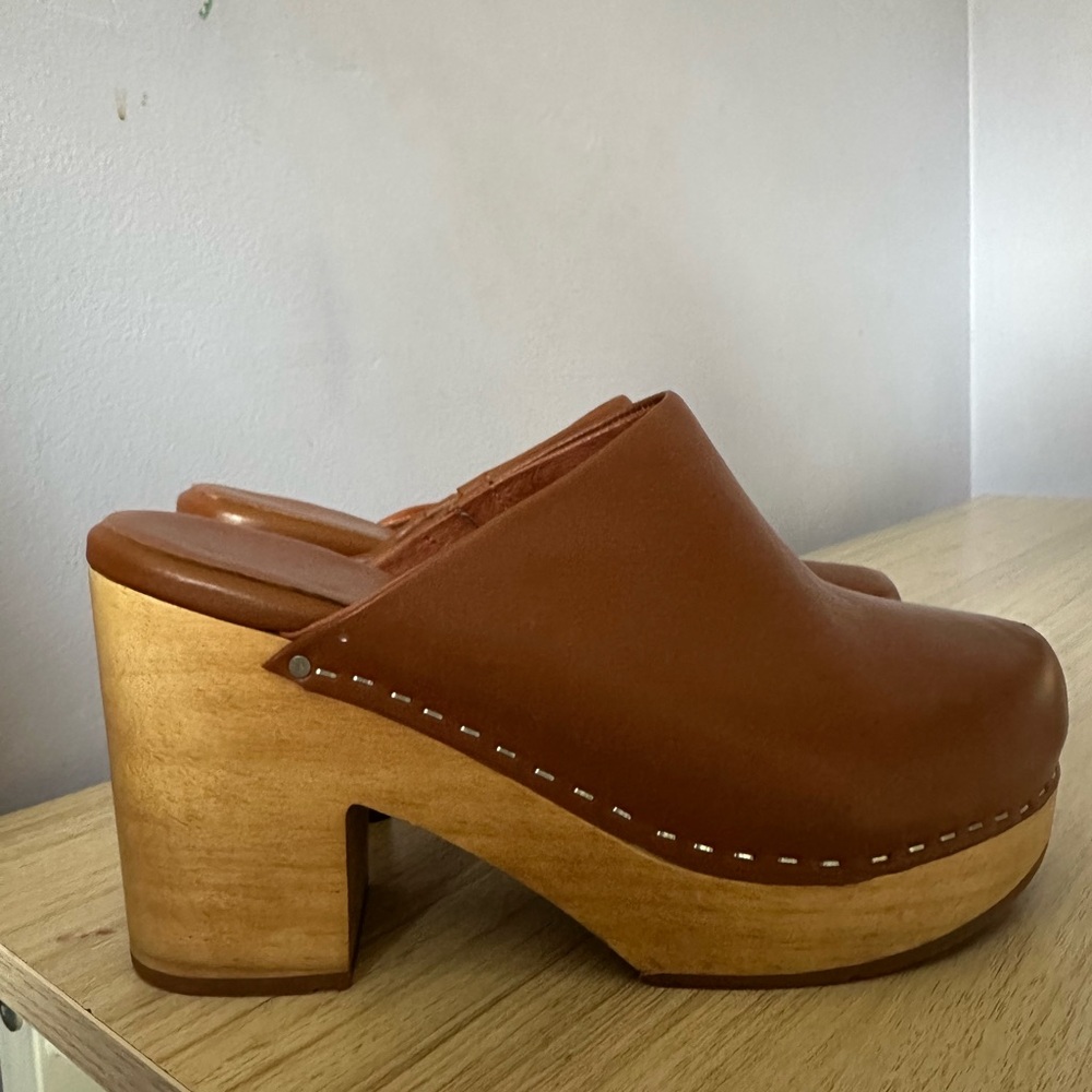 Charlotte Stone Cognac Leather Slide Mules - Picture 3 of 7